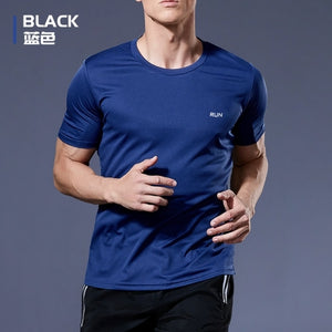 Black Compression Men T shirts workout Sports Running T shirt Short