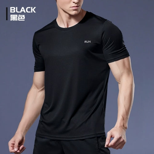 Black Compression Men T shirts workout Sports Running T shirt Short