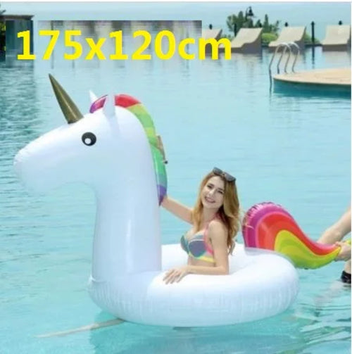 Giant Swan Watermelon Floats Pineapple Flamingo Swimming Ring Unicorn