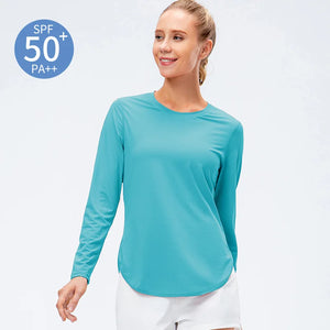 Women's Seamless t-Shirt Blouse Long Sleeve Gym Sports Yoga Top Woman