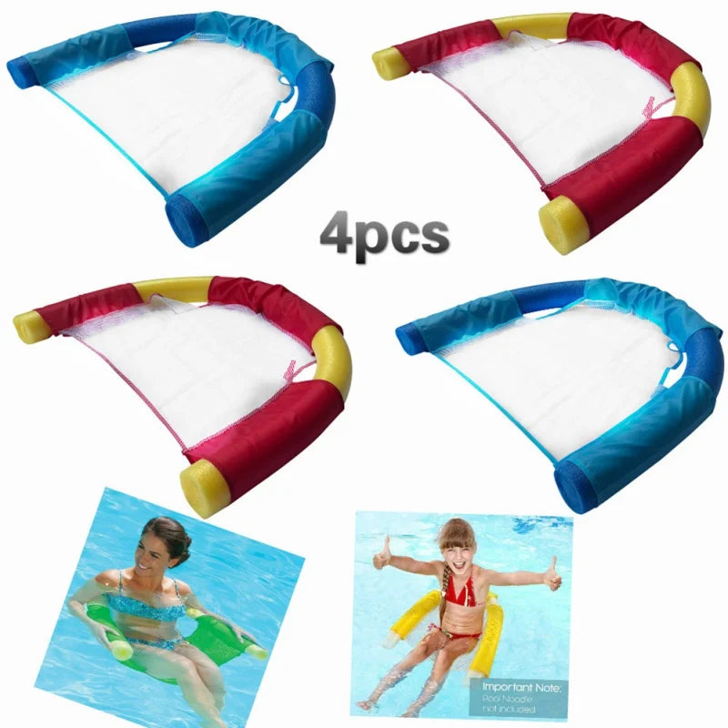 Summer Swimming Net Chair Foldable Floating Row PVC Pool Mattresses