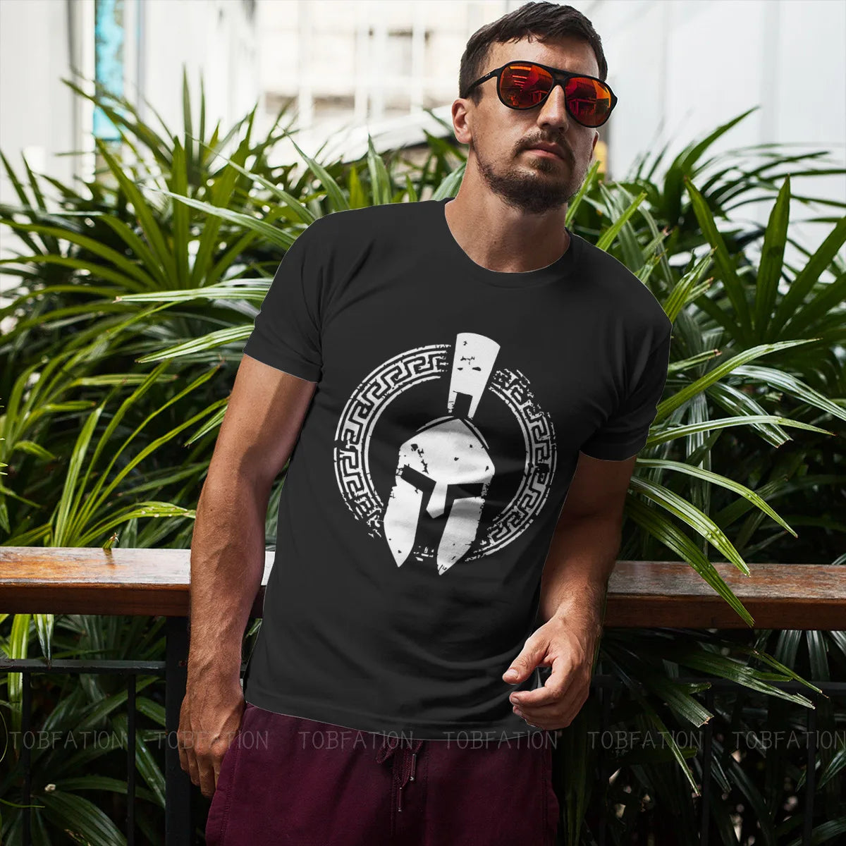 Ancient Greeks Spartan Helm Warrior TShirt Men Alternative Oversized