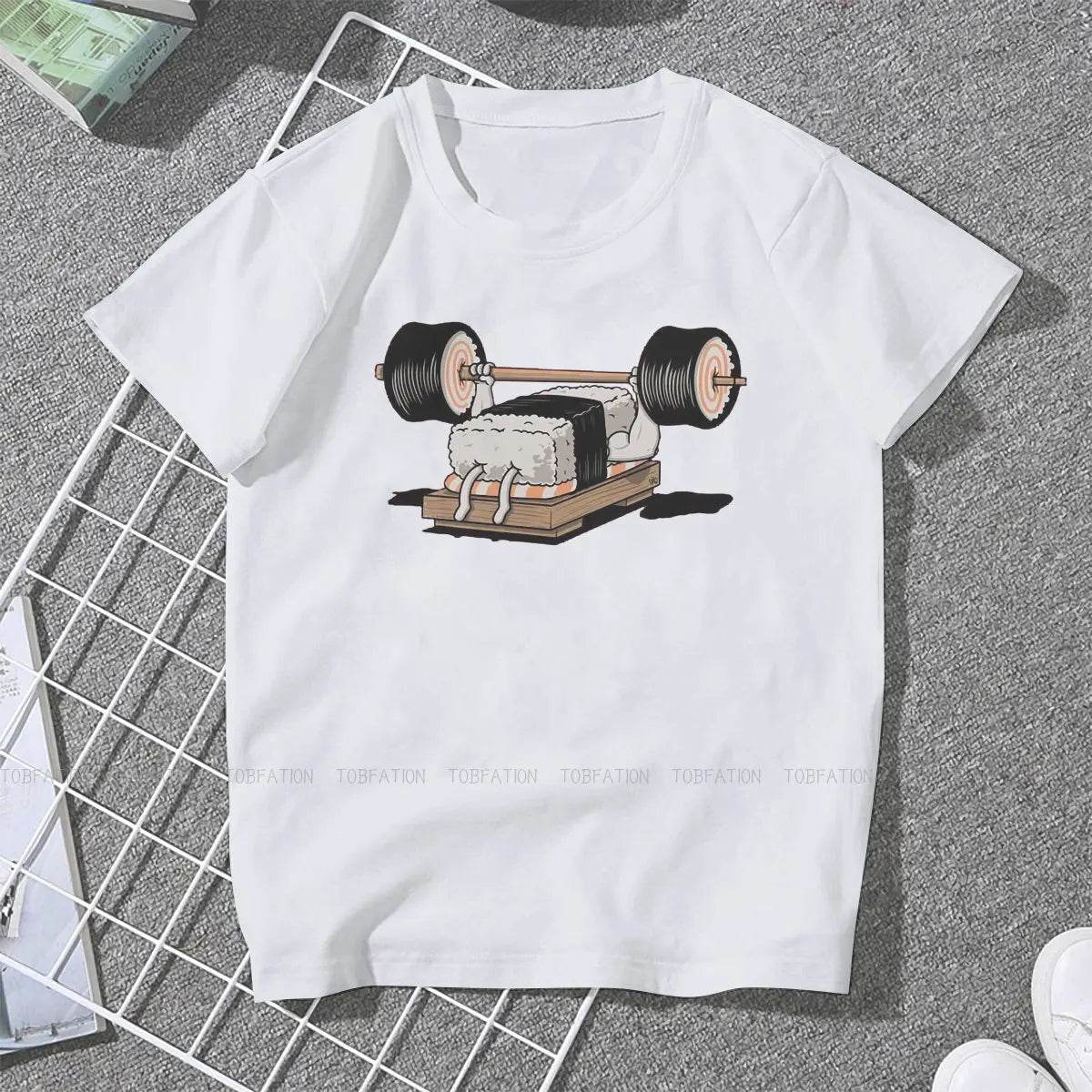 Gym Women Tshirts SUSHI Kawaii Food Grunge Vintage Female Clothing