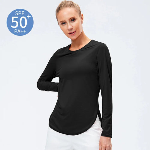 Women's Seamless t-Shirt Blouse Long Sleeve Gym Sports Yoga Top Woman