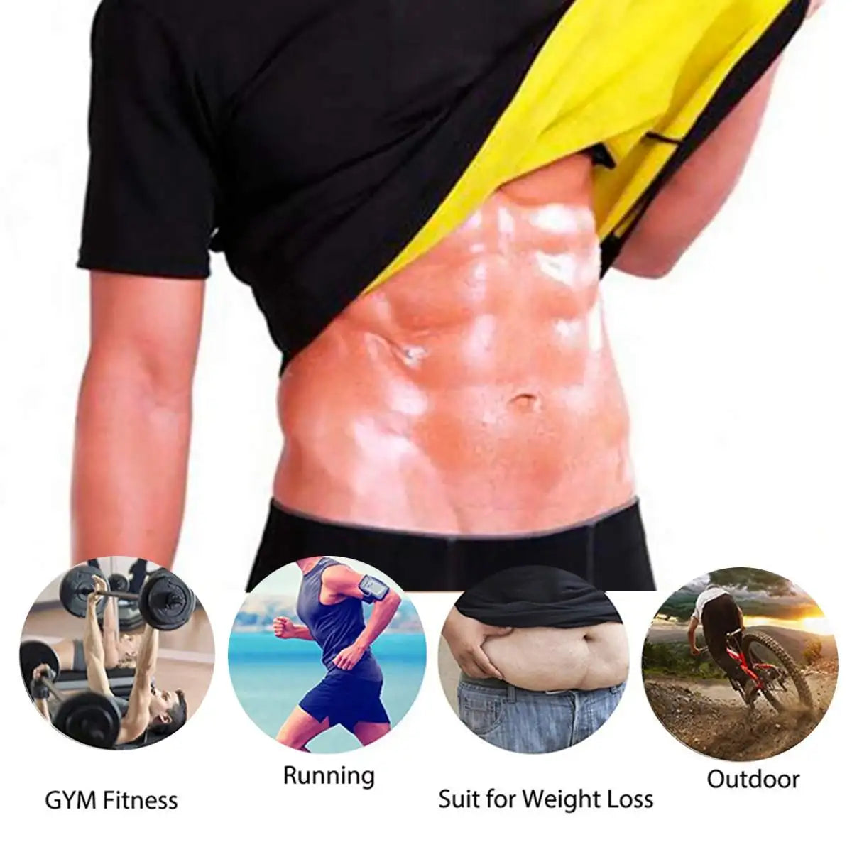 Men Sport Slimming Tummy Body Shaper Hot Thermo Sauna Sweat Yoga Gym