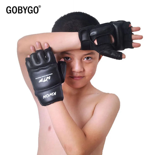 GOBYGO Half Fingers Kids Sandbag Training Boxing Gloves PU Leather