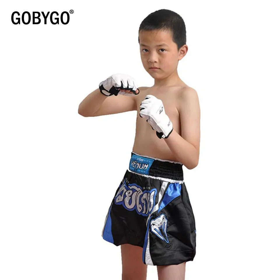 GOBYGO Half Fingers Kids Sandbag Training Boxing Gloves PU Leather