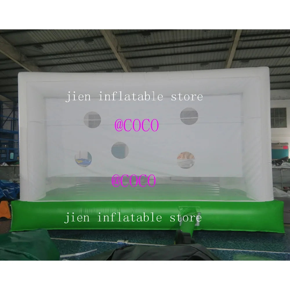 free air ship to door, 5x4m Inflatable Football Shoot Games, bouncy