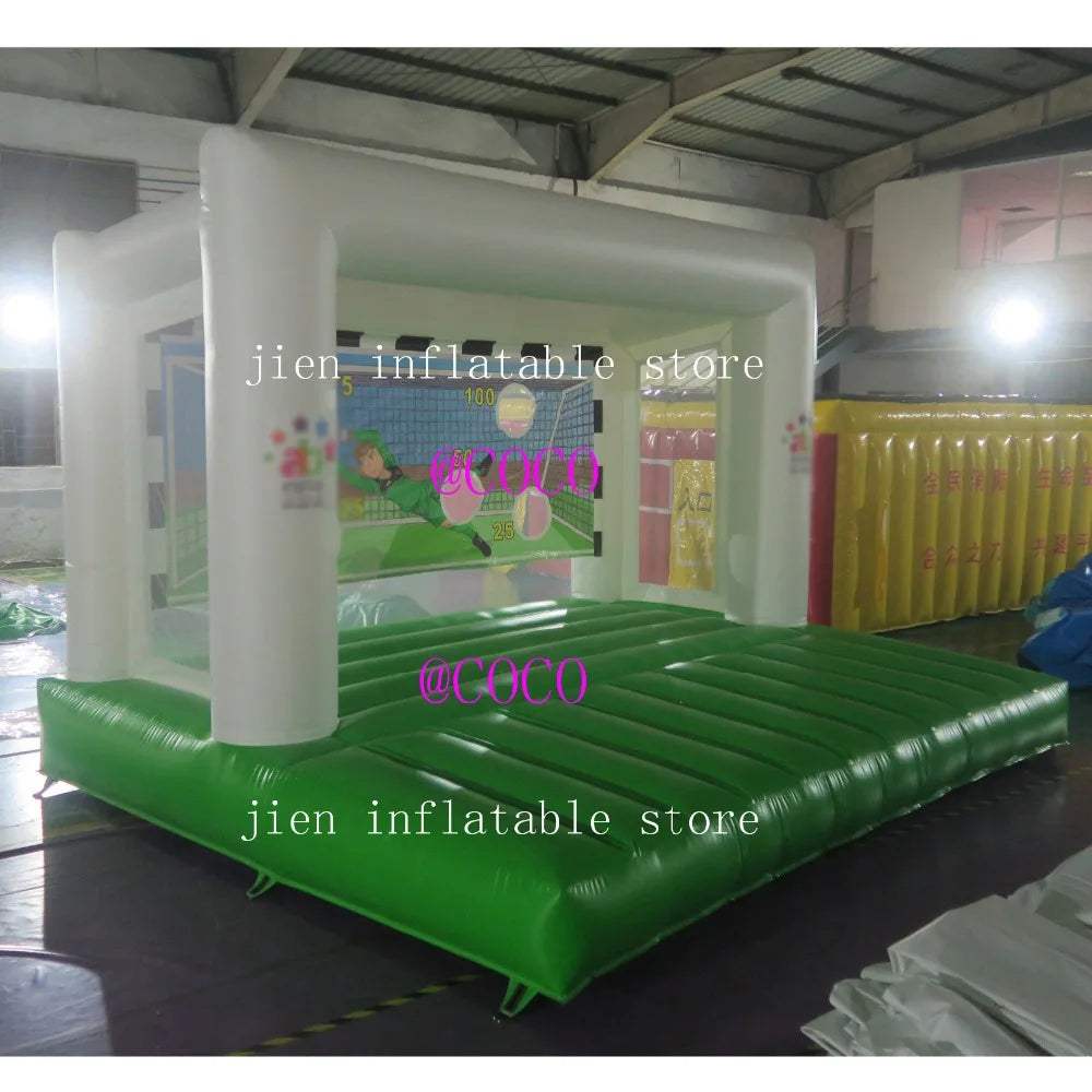 free air ship to door, 5x4m Inflatable Football Shoot Games, bouncy