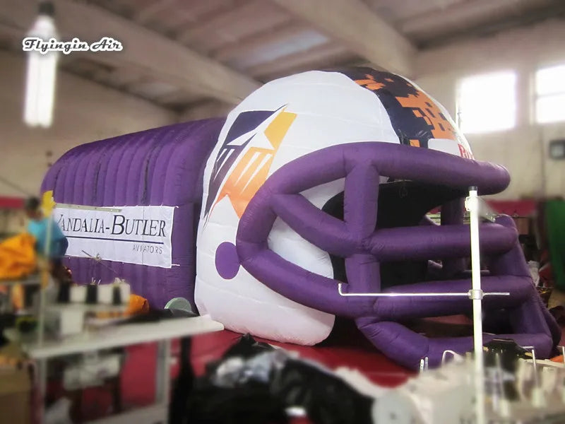 Advertising Inflatable Football Helmet Tunnel Purple Team Entrance Run