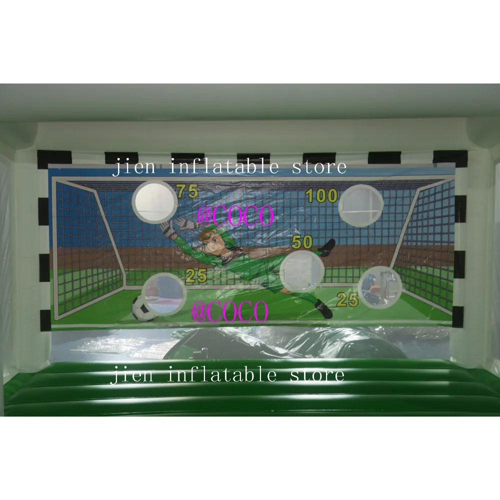 free air ship to door, 5x4m Inflatable Football Shoot Games, bouncy