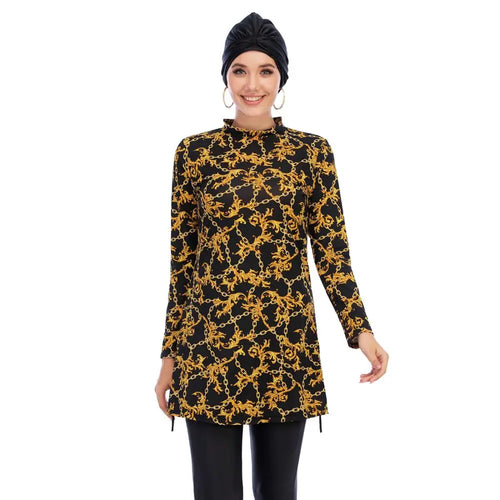 YONGSEN Women Burkinis Modest Patchwork Hijab Long Sleeves Sport