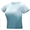 Gradient Yoga Short Sleeve Women's Sportswear Breathable Seamless Gym