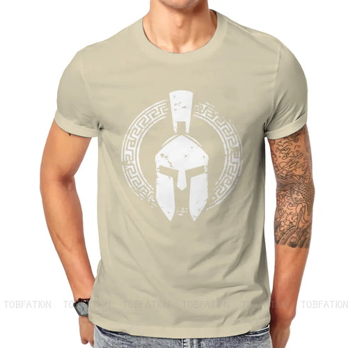 Ancient Greeks Spartan Helm Warrior TShirt Men Alternative Oversized