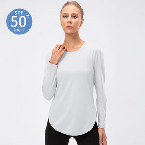 Women's Seamless t-Shirt Blouse Long Sleeve Gym Sports Yoga Top Woman