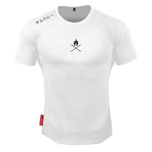 Men T Shirts Fashion Summer Bodybuilding Letter Printed Tshirt Men GYM