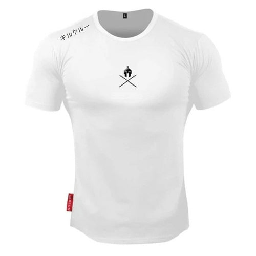 Men T Shirts Fashion Summer Bodybuilding Letter Printed Tshirt Men GYM