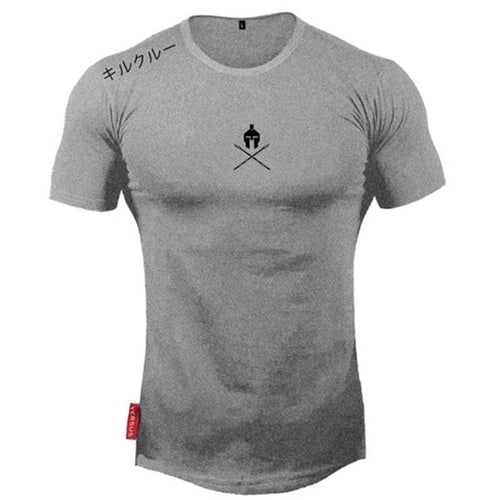 Men T Shirts Fashion Summer Bodybuilding Letter Printed Tshirt Men GYM