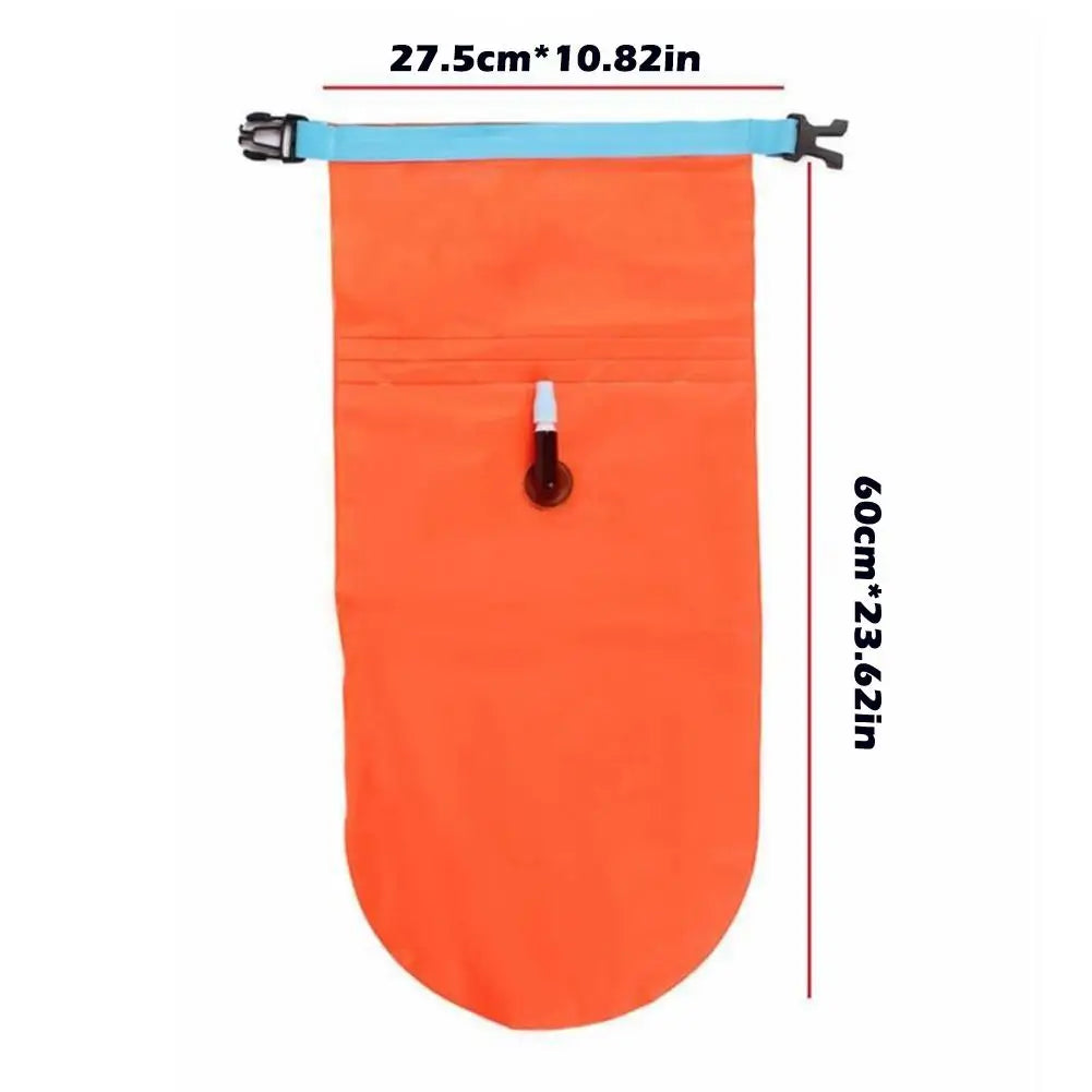 Inflatable Open Swimming Buoy Tow Float Dry Bag Double Air Bag With