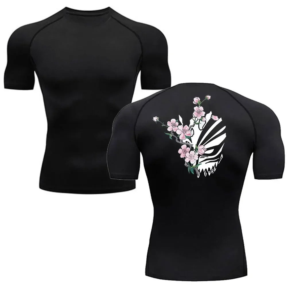 Anime Bleach T Shirt For Men New Trend Sport BJJ Rashguard Tshirt Men