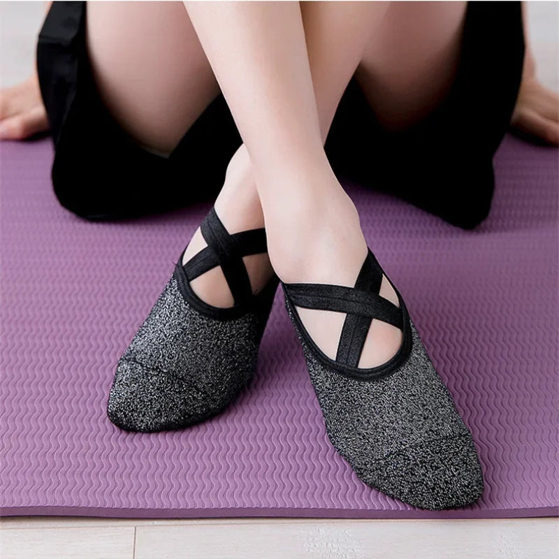 Women Yoga Socks Backless Breathable Bandage Ladies Dance Sports Socks