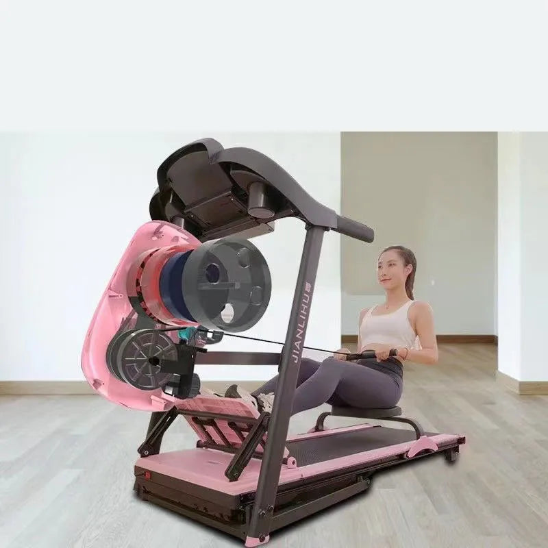 Treadmill rowing all-in-one machine, two in one household foldable