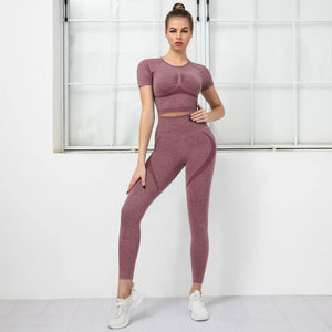 Yoga Set Women 2 Piece Gym Tight Quick-drying Fitness Wear Outdoor