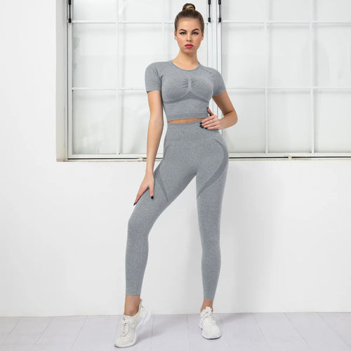 Yoga Set Women 2 Piece Gym Tight Quick-drying Fitness Wear Outdoor