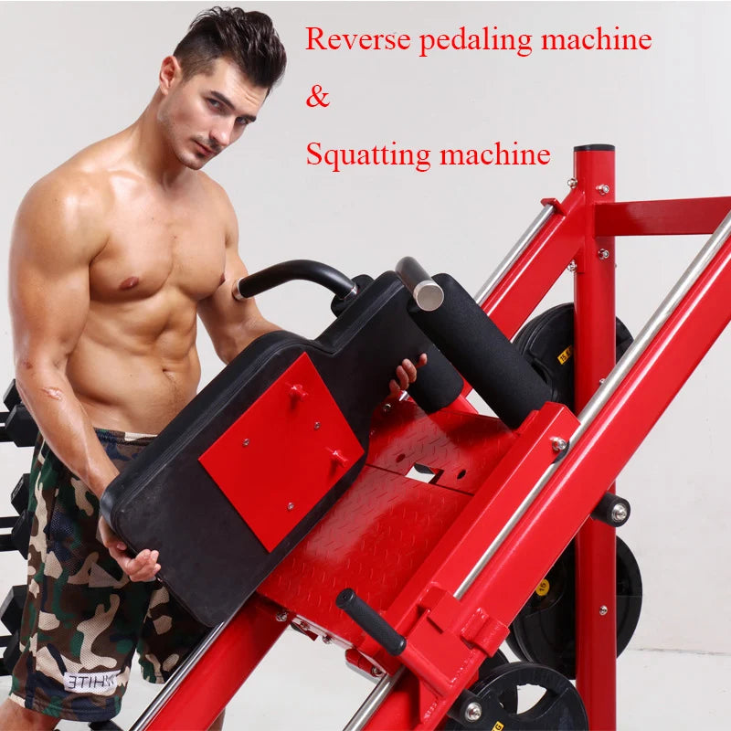 Commercial Dual Use 45 Degree Reverse Pedal Trainer Deep Squat Machine