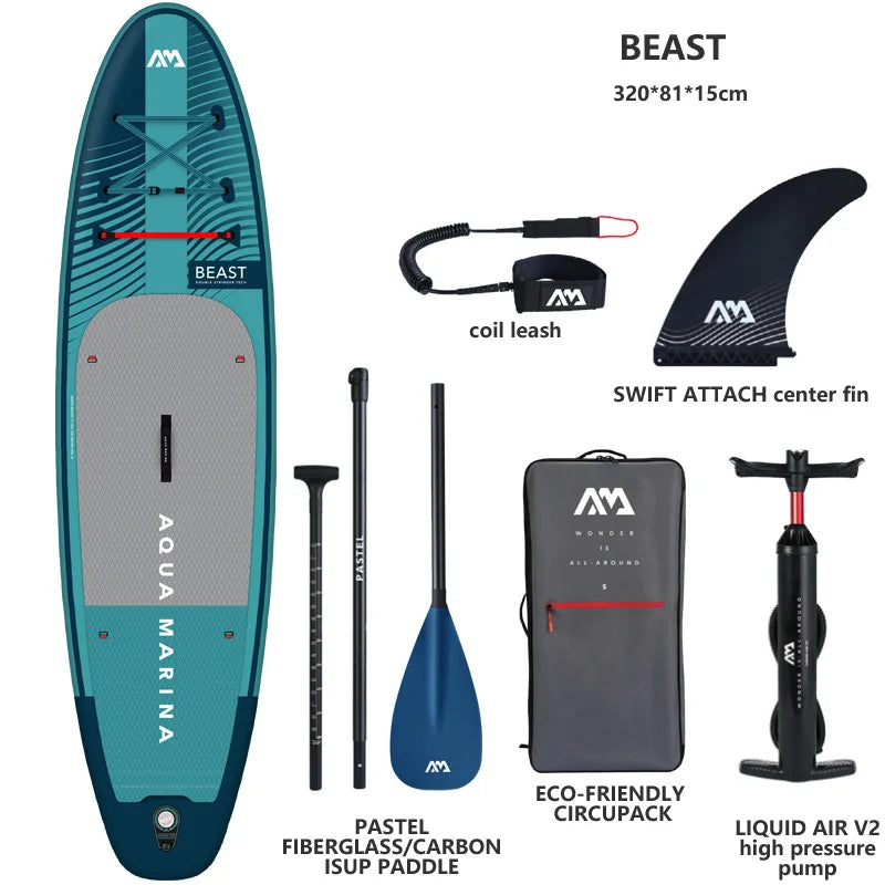 2023 AQUA MARINA surfboard BEAST 320*81*15cm inflatable SUP stand up