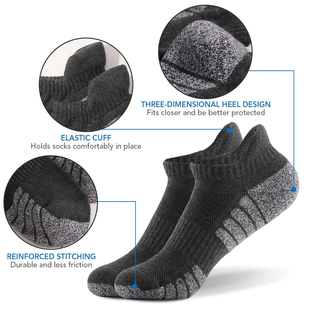 6/12Pairs Sport Ankle Socks Athletic Low-cut Sock Thick Knit Sock