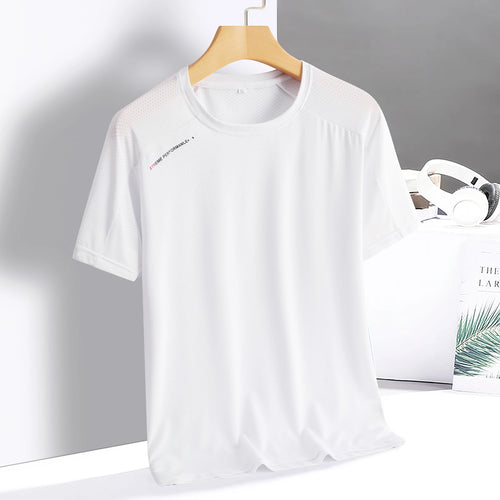 Quick Dry Sport T Shirt Men'S 2024 Short Sleeves Summer Casual White