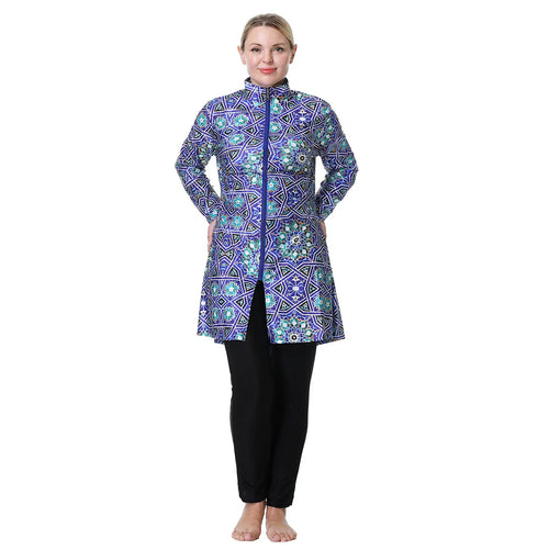 2024 Print Muslim Swimwear Women Modest Loose Hijab Burkini Wear 8XL