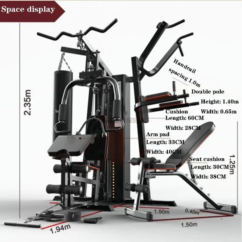 Multifunctional large-scale combined fitness equipment three-person