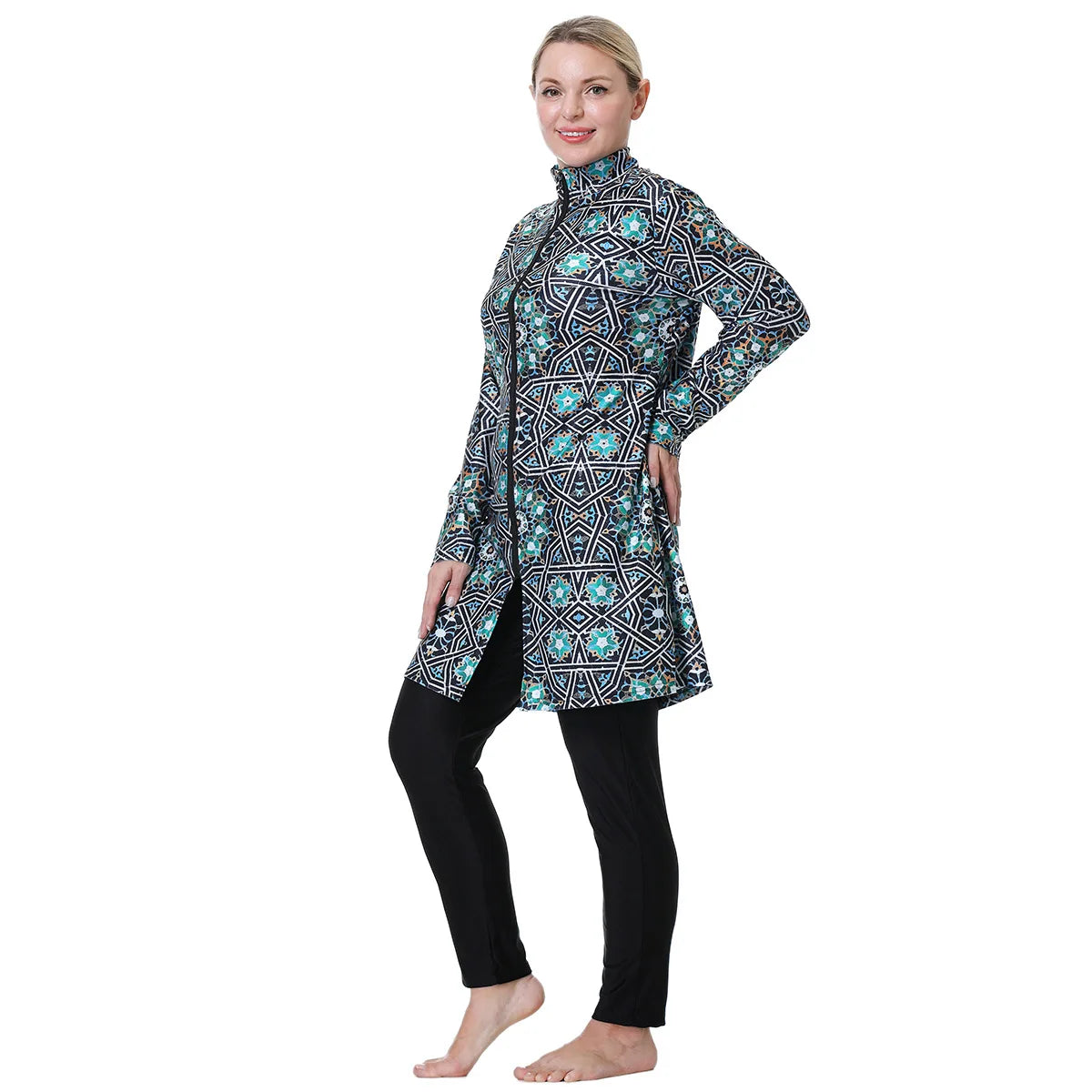 2024 Print Muslim Swimwear Women Modest Loose Hijab Burkini Wear 8XL