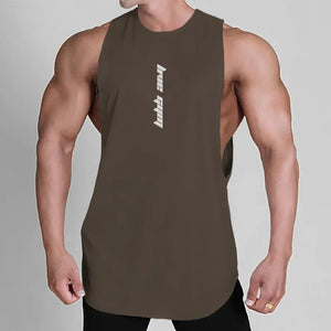 Summer New Y2K Sleeveless Top Men Muscle Tshirt Sporting Gym Clothing