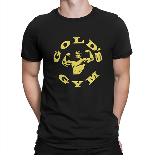 Arnold Schwarzenegger Golds Gym Print T Shirt Goth Men's Tees Summer