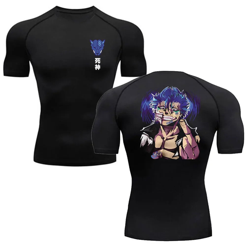 Anime Bleach T Shirt For Men New Trend Sport BJJ Rashguard Tshirt Men