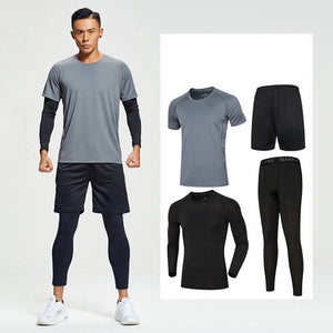 Men's Tracksuit Gym Fitness Compression Basketball Sports Suit Clothes