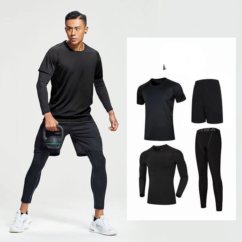 Men's Tracksuit Gym Fitness Compression Basketball Sports Suit Clothes