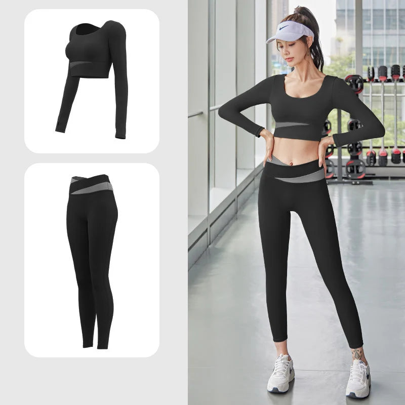 Yoga Sets 2PCS Sport Workout Clothes Femme Activewear Set Girls