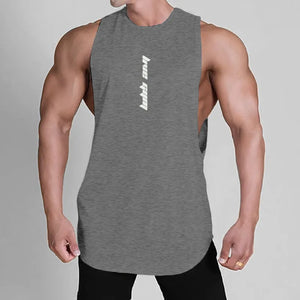 Summer New Y2K Sleeveless Top Men Muscle Tshirt Sporting Gym Clothing