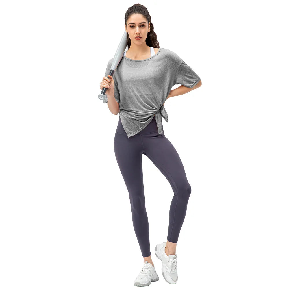 Women Blouse Shirts Mesh Gym Tshirt Workout Clothing Sports Tops