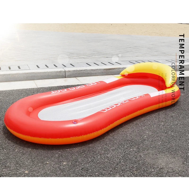 Outdoor Foldable Sleeping Water Hammock Tube Inflatable Floating Row