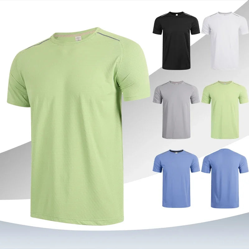 Men Short Sleeve Sport T-shirt Athletics Running Top Quick Dry Gym