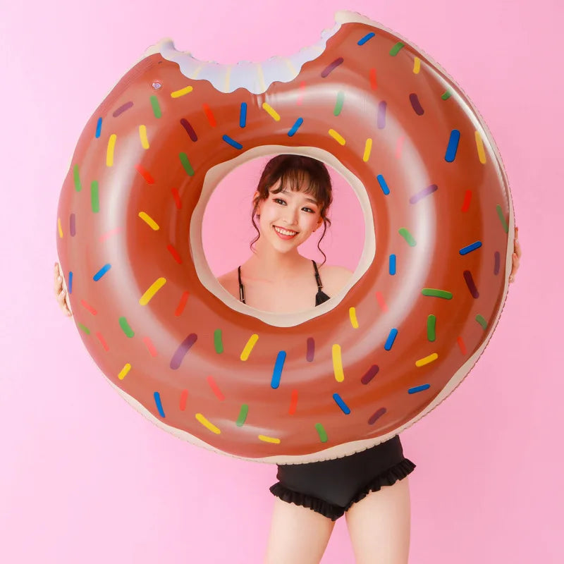 60/70CM Inflatable Donut Swimming Ring Pool Float Beach Sea Party