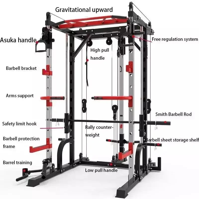 Multifunctional Squat Rack, Comprehensive Training Device, Free Squat