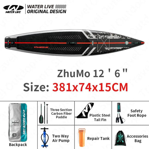 WATERLIVE ZHUMO Distance Travel Surfboard 12'6" Water Cruise