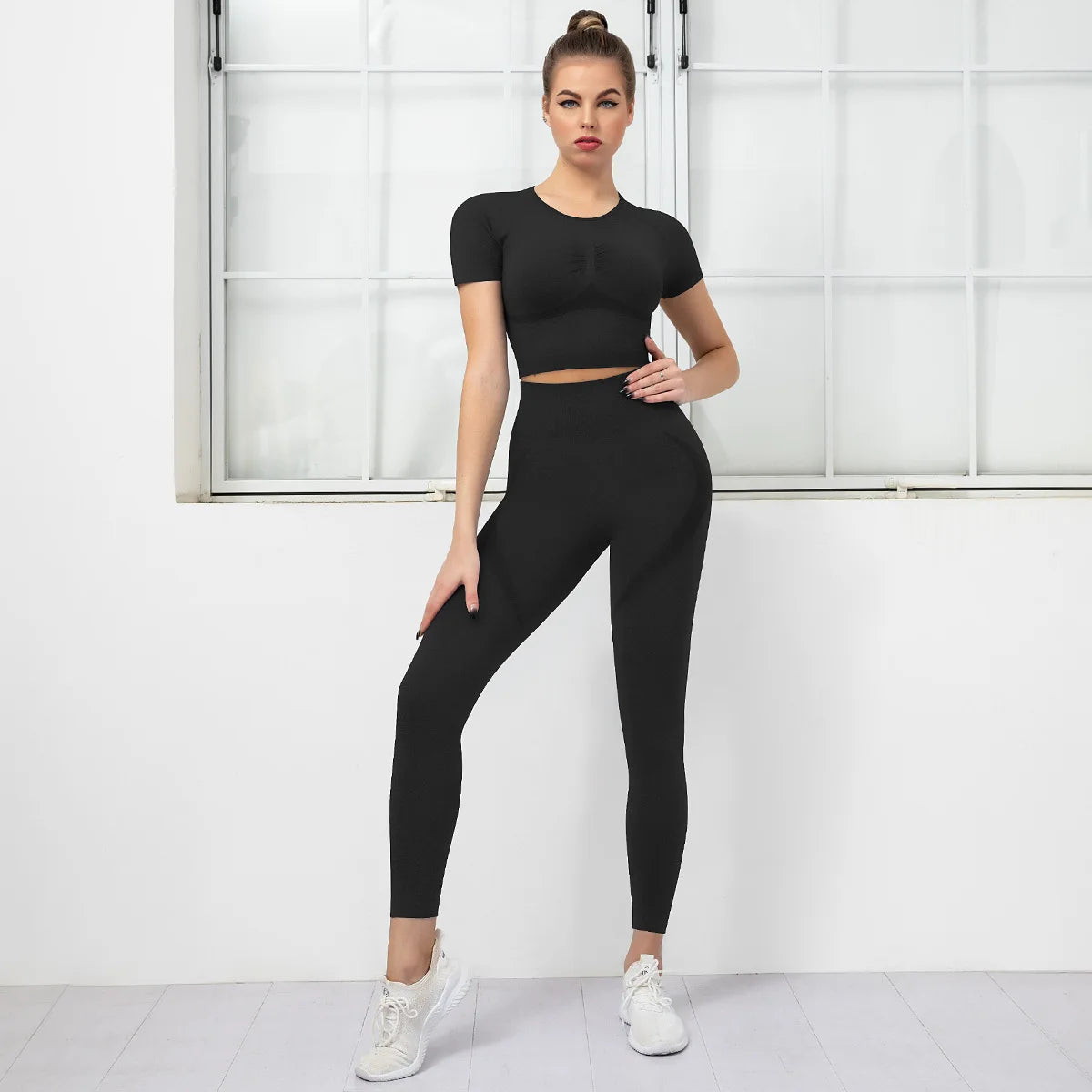 Yoga Set Women 2 Piece Gym Tight Quick-drying Fitness Wear Outdoor