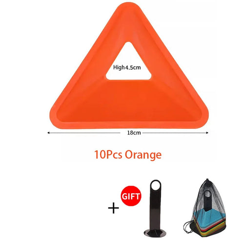 10PCS Football Training Discs Triangle Soccer Obstacles Pace Practice